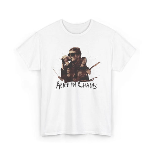 Alice in Chains Grunge Band Tee White Graphic Grunge Rock Unisex