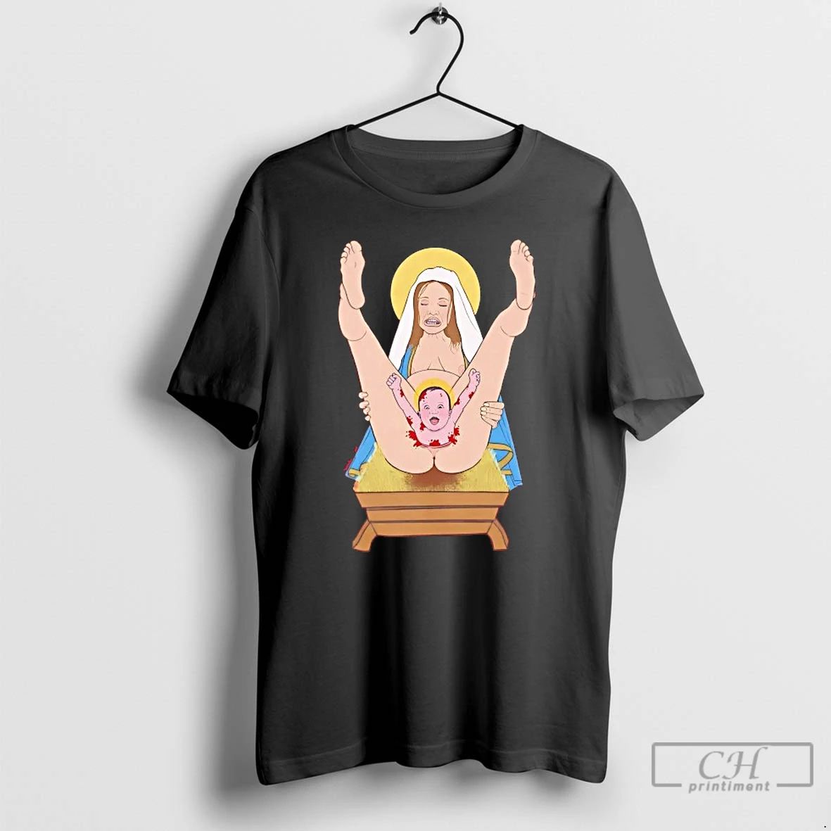 Classic Virgin Mary Jesus Christ Was Born Christmas T Shirts