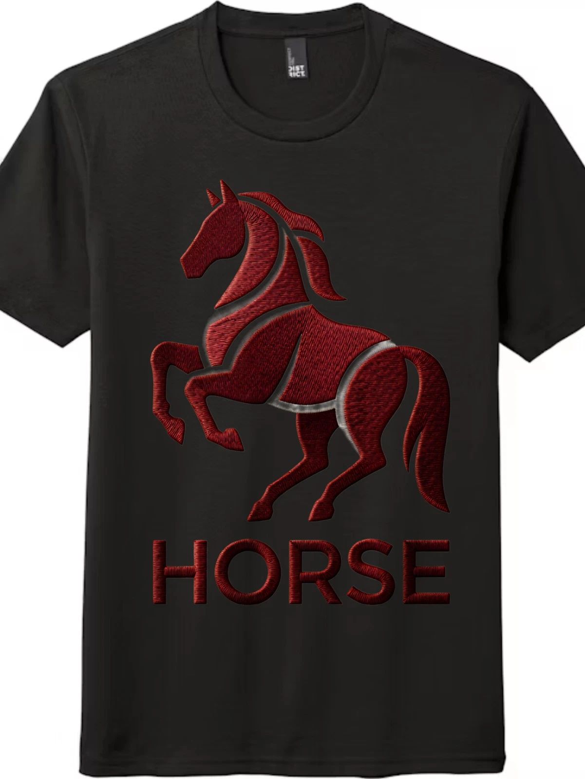 Unisex 3D Embroidered Rearing Horse Shirt-Western Equestrian Cowboy Graphic Tee
