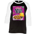 Raisin Bran Box Greatest Cereal Of All Time Breakfast Fan Foodie Raglan 3/4 Slee