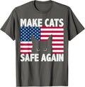Make Cats Safe Again Funny Cat Eye Lover 2024 US Flag Unisex T-Shirt