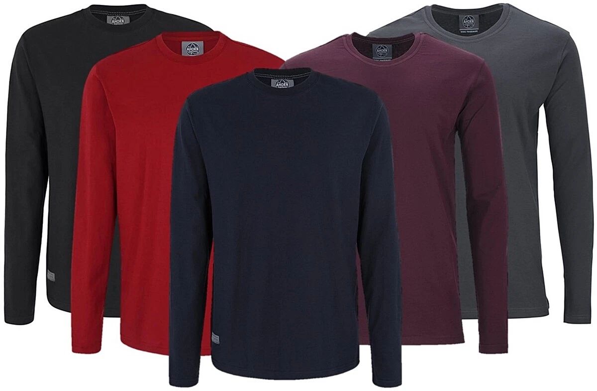 Plus Size Basic Long Sleeve T-Shirt MAPLE SPORTSWEAR 5 Colours