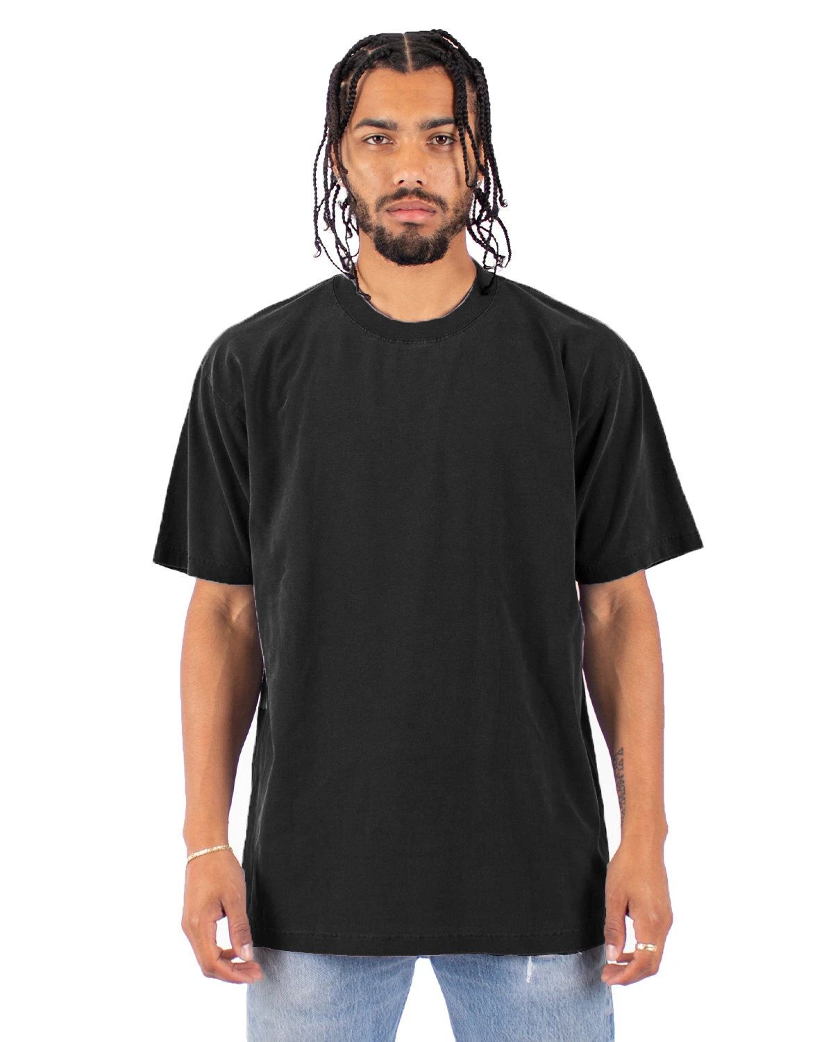 5 Pack Of Shaka Wear Garment-Dyed Crewneck T Shirt Stylish Plain T-Shirt - SHGD