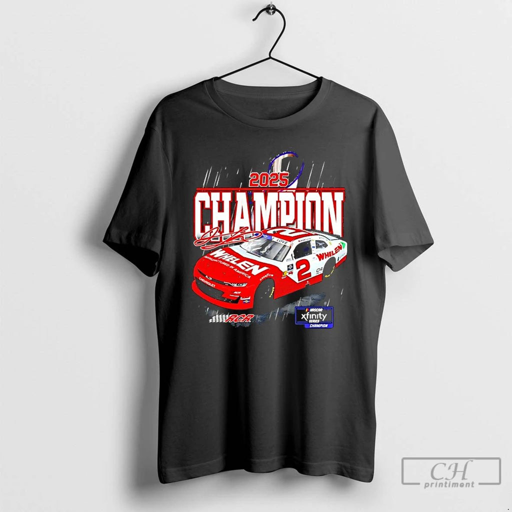 Classic Jesse Love Jr 2025 Nascar Xfinity Series Champion Signature T Shirts
