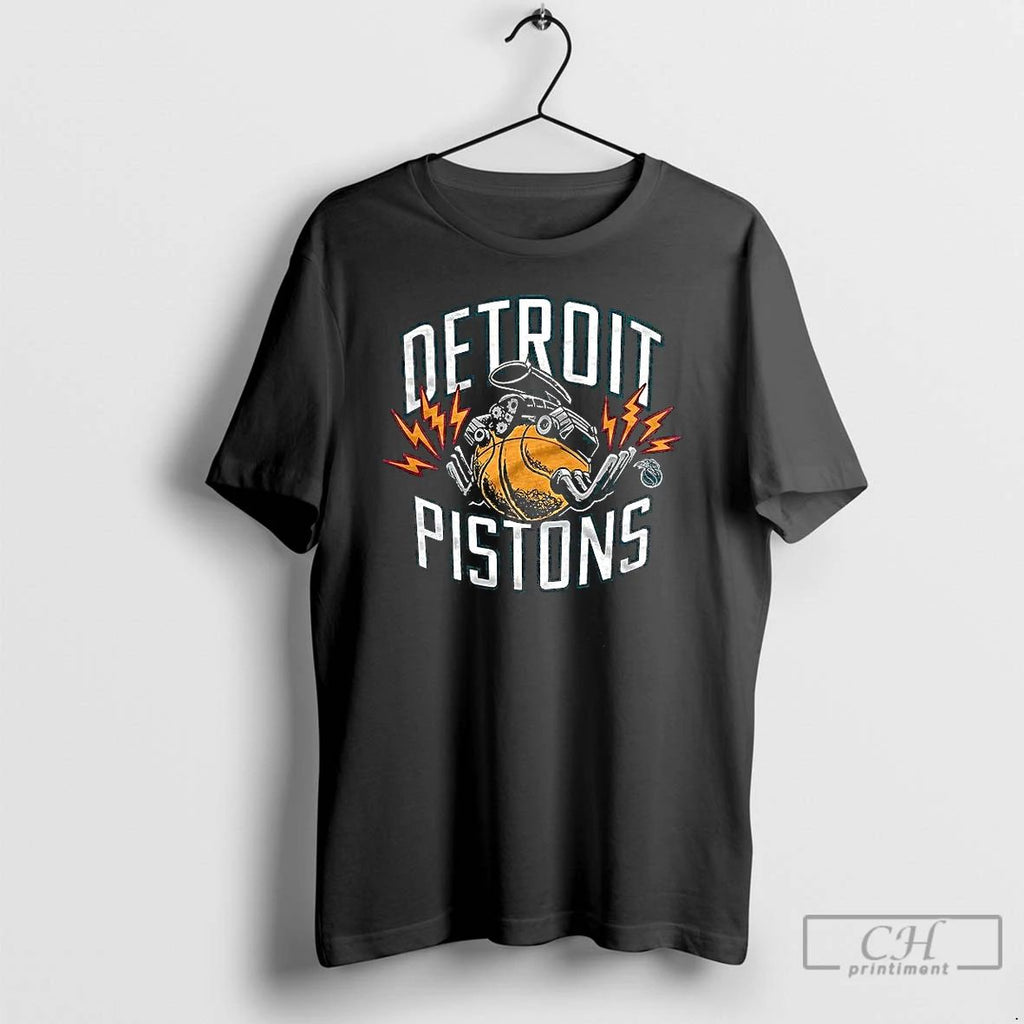 Premium Detroit Pistons Basketball Engine 2025 Logo T Shirts