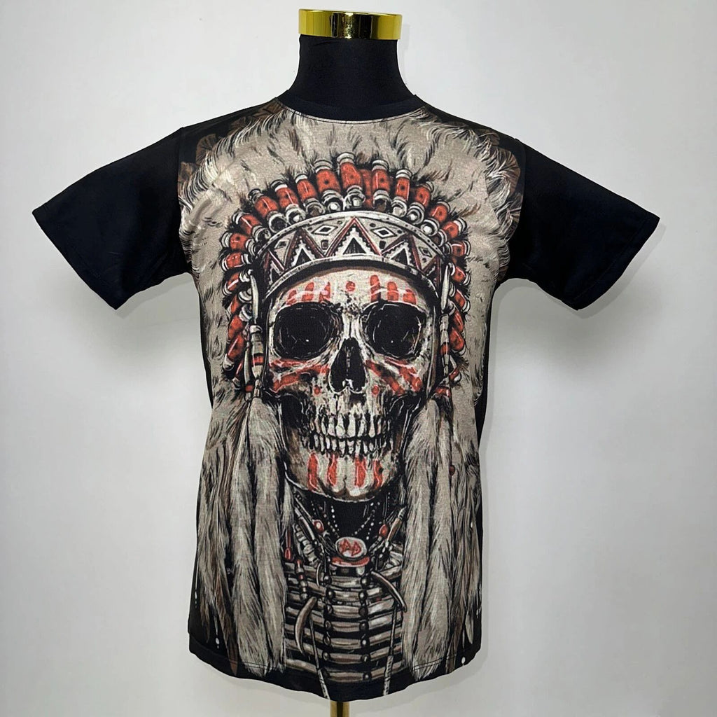 Indian Chief Tribal T-Shirt Abstract Urban Fashion Street Wear Black Size: M/L/X