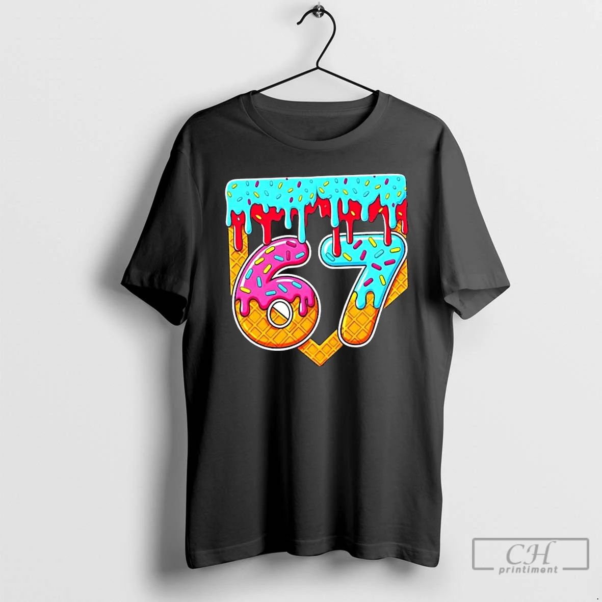 Classic 67 Ice Cream Drip Home Plate Baseball Six Seven T Shirts