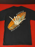 Surfs Up Ride Or Die Ring Of Fire T Shirt Medium Black