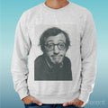 Felpa Man Light Sweater Light Grey " Woody Allen Film Movie Funny "