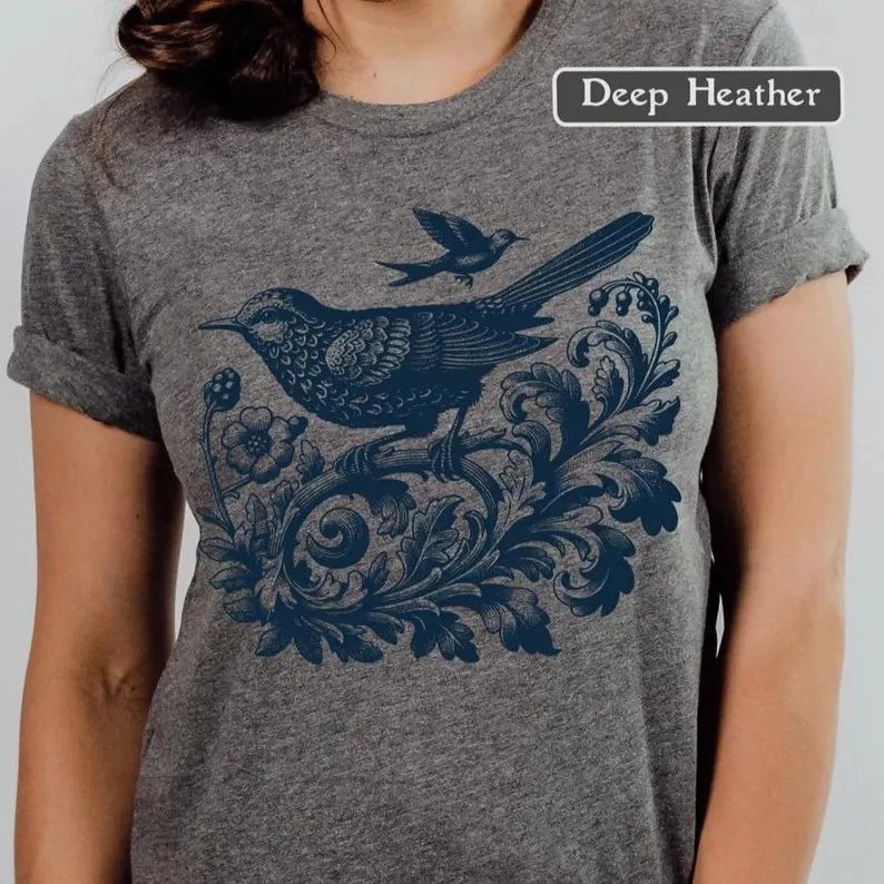 Boho Bird Vintage Comfort Tee Relaxed Fit Soft Cotton