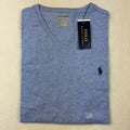 Polo Ralph Lauren Mens V Neck T Shirt Cobalt Heather Blue Short Sleeve