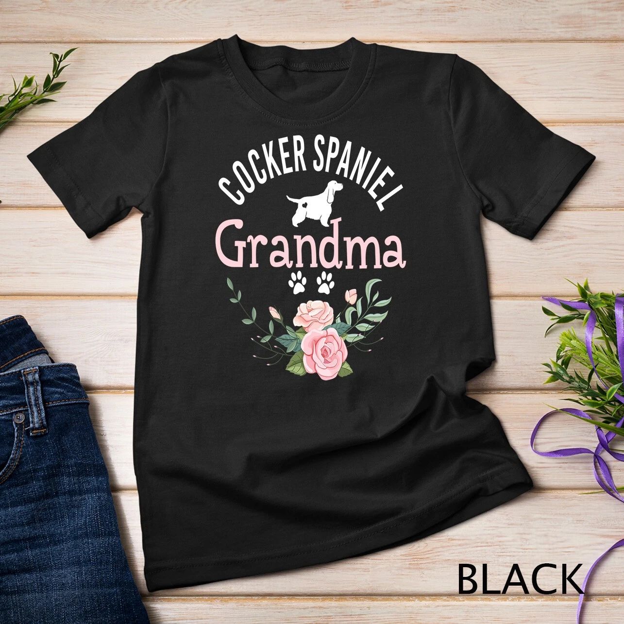 Cocker Spaniel Grandma Gifts Womens Cute Dog Lover Christmas Unisex T-shirt