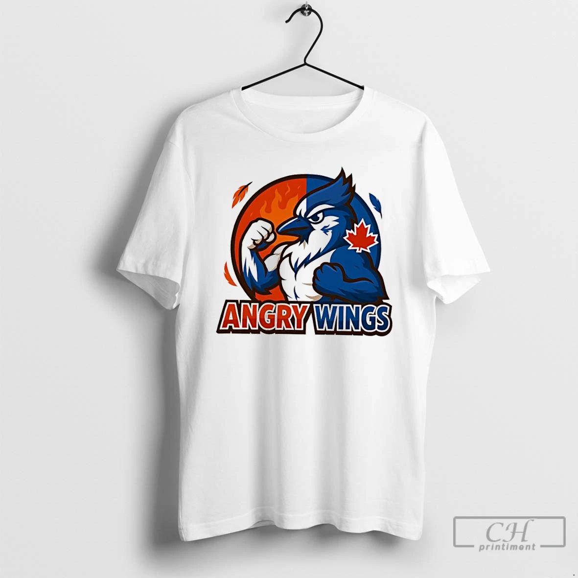 Classic Toronto Blue Jays Angry Wings Mascot Maple Leaf Logo T Shirts