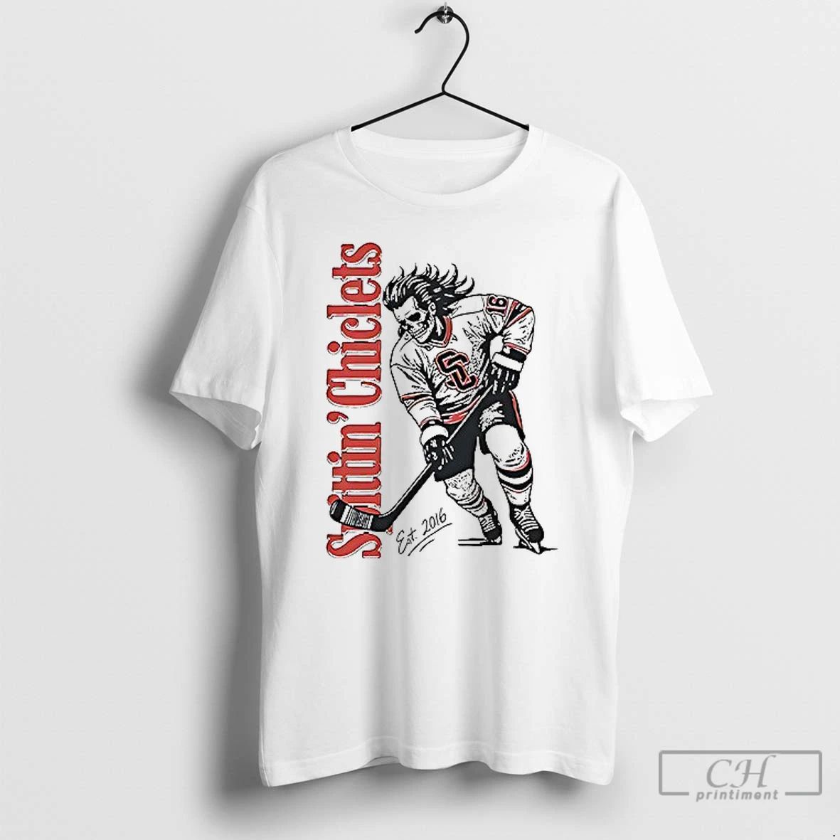 Premium The Spittin Chiclets Est 2016 Skeleton Hockey T Shirts