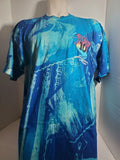 Surf 101 Z Screen Prints Tie Dye T-shirt Blue Surfer Shirt Vintage 90s Size L