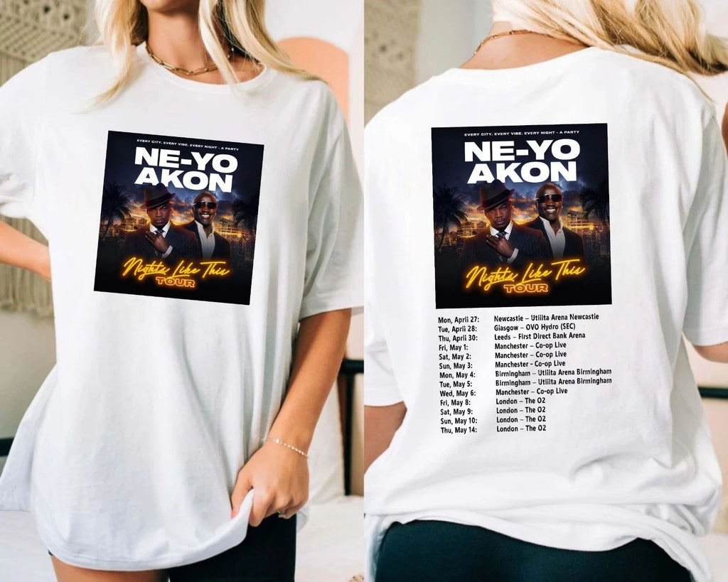 Ne-Yo & Akon Nights Nights Like This Tour 2025 T-Shirt, Music lover Gift Tee Top