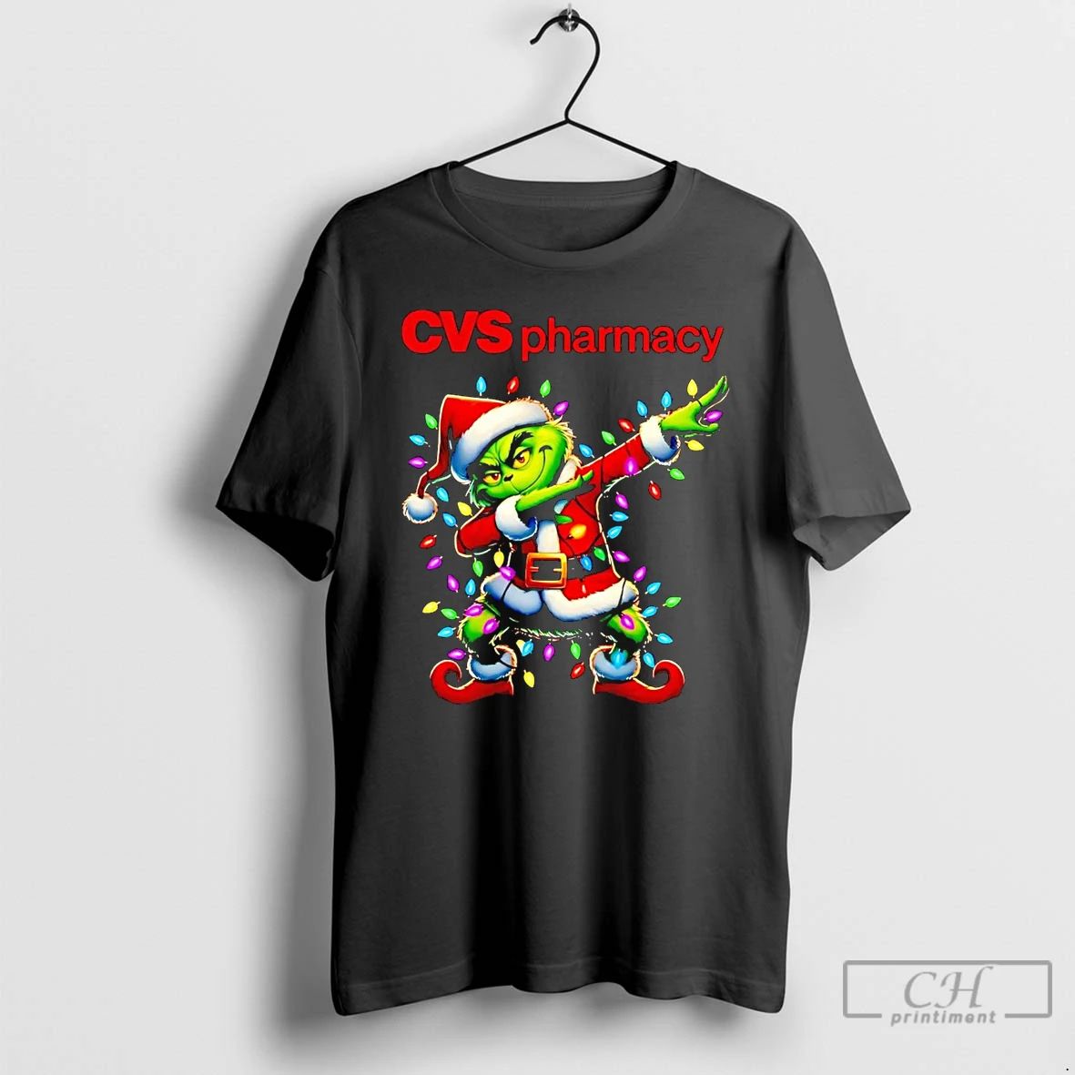 Classic Santa Grinch Dabbing Cvs Pharmacy Christmas Light T Shirts