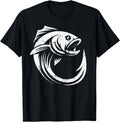 Fish Hook Minimal Artwork Angler's Simple Line Fishing Lover Gift Unisex T-Shirt