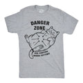 Mens Funny T Shirts Danger Zone Use Caution When Petting Sarcastic Cat Tee For