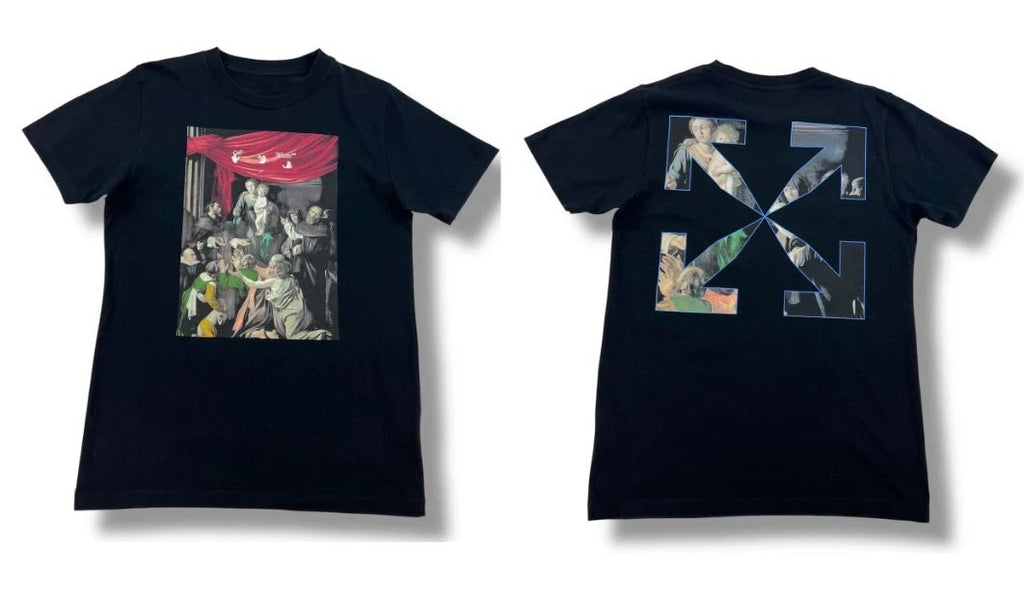 Off White Reprint Black Tee Caravaggio Painting Art Graphic Streetwear Shirt