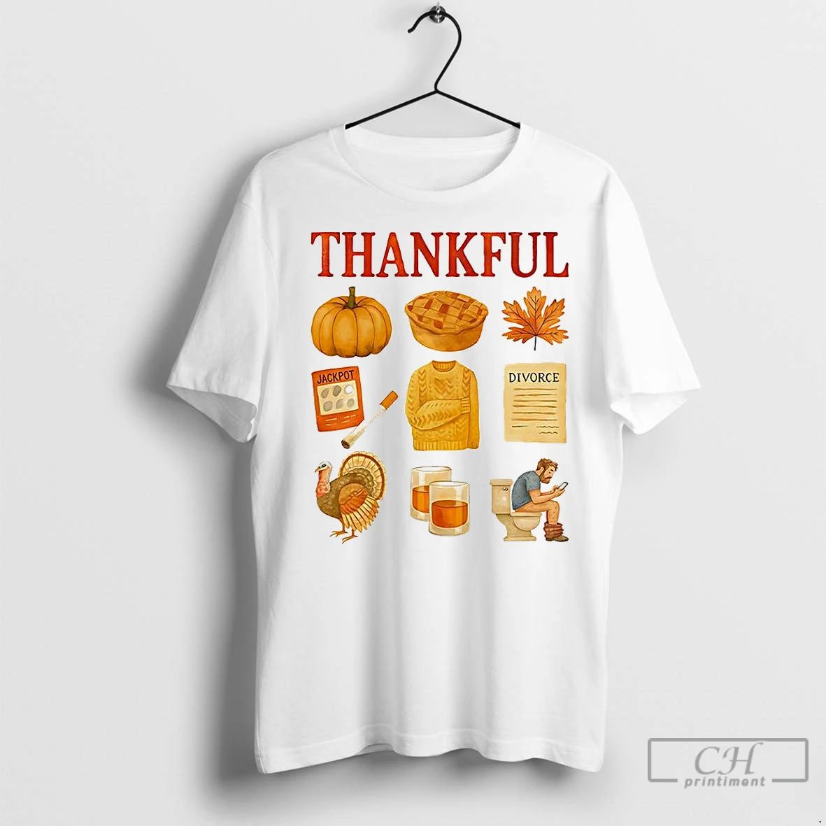 Classic Thankful Traditional Symbols Of Thanksgiving Caricature
