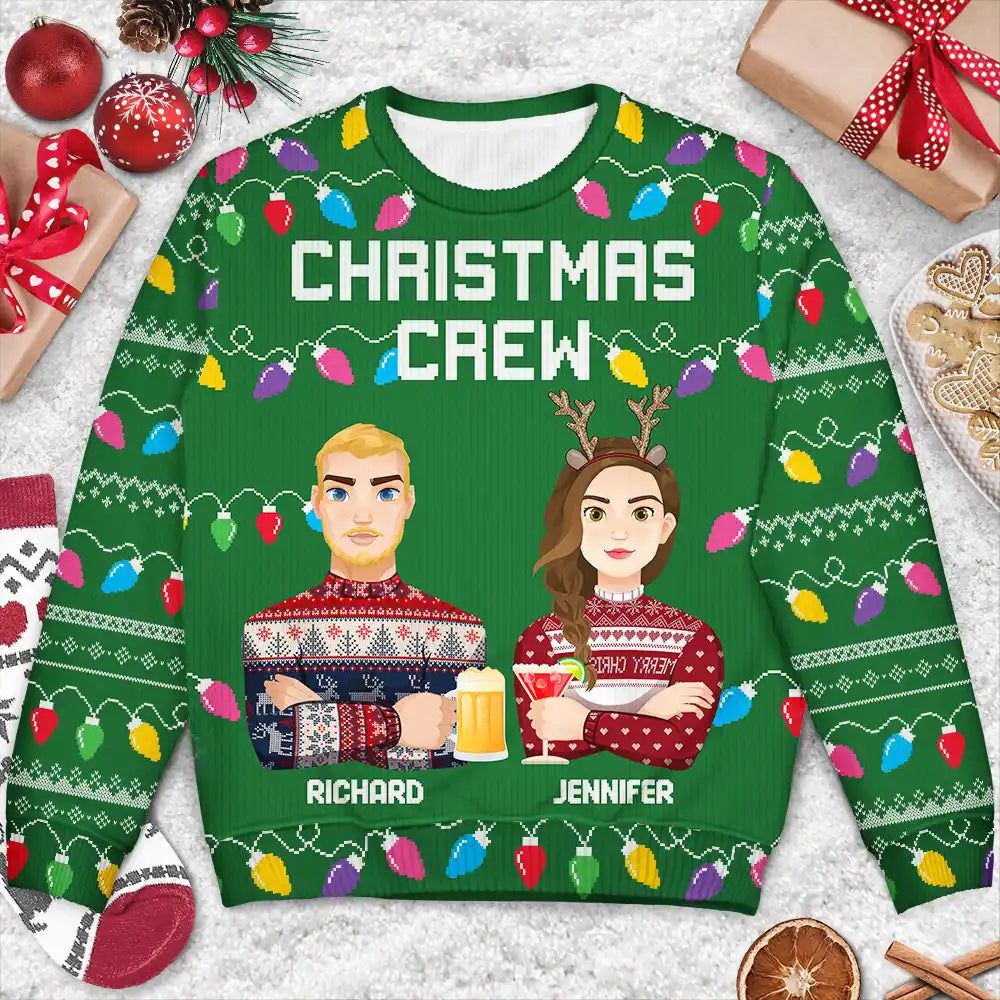 Christmas Crew Family Matching Shirt - Personalized Unisex Ugly Sweater