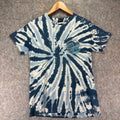 Santa Cruz Skateboards Tie-Dye Twist T-Shirt Mens S Blue Waves Surfer DISTRESSED
