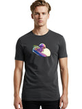 Jellyfish-Surfboard Mens Graphic Tee, 100% Cotton, Casual Summer Wear