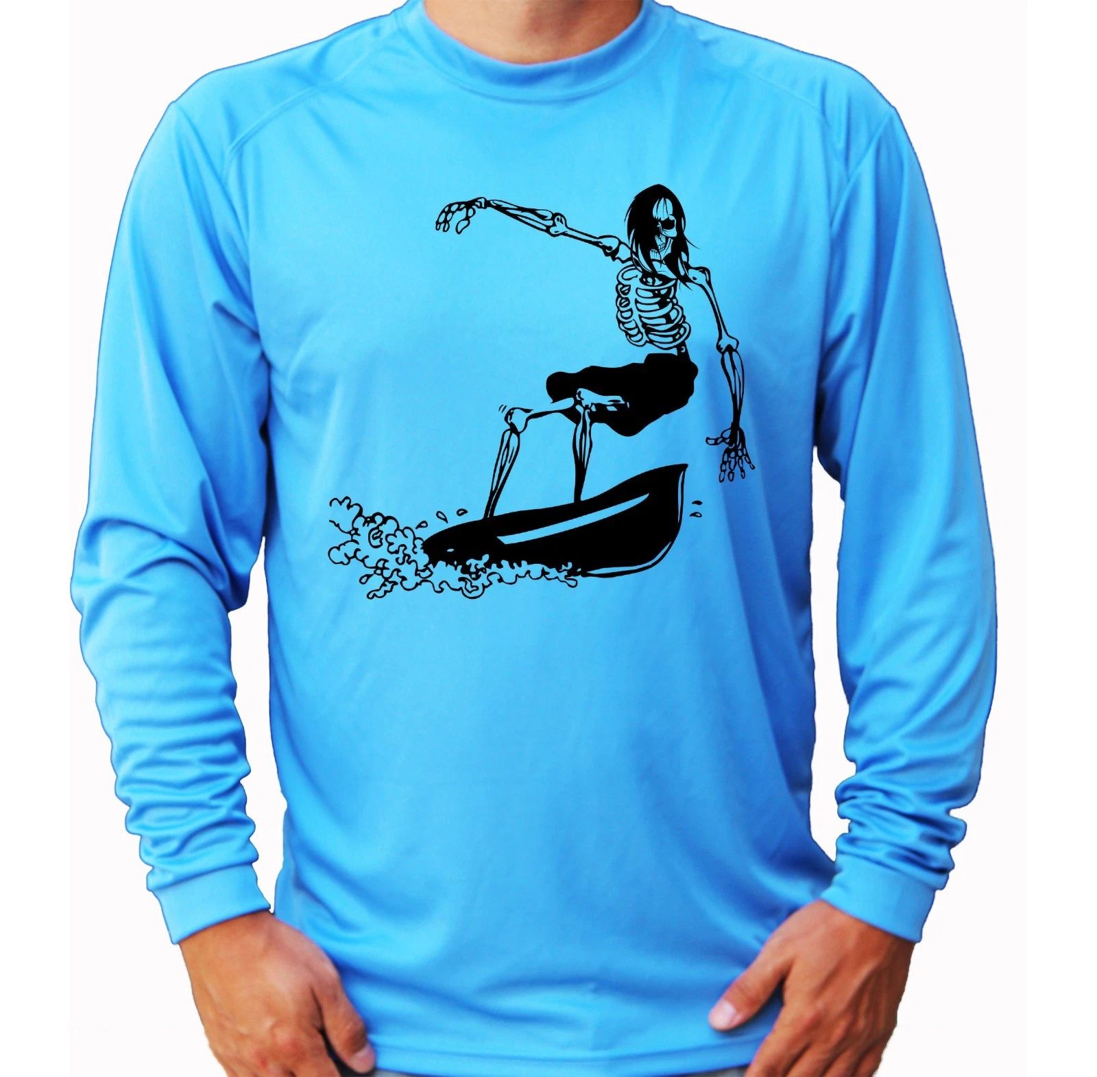 Surfing Board Surf Long Sleeve UPF 30 T-Shirt Fishing Boat Sport UV Protection