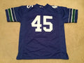Custom Kenny Easley Blue Mesh Football Jersey