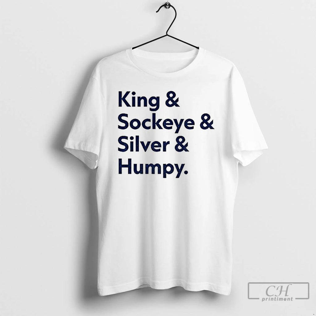 Classic Mariners Salmon Run King Sockeye Silver Humpy Mlb Baseball T Shirts