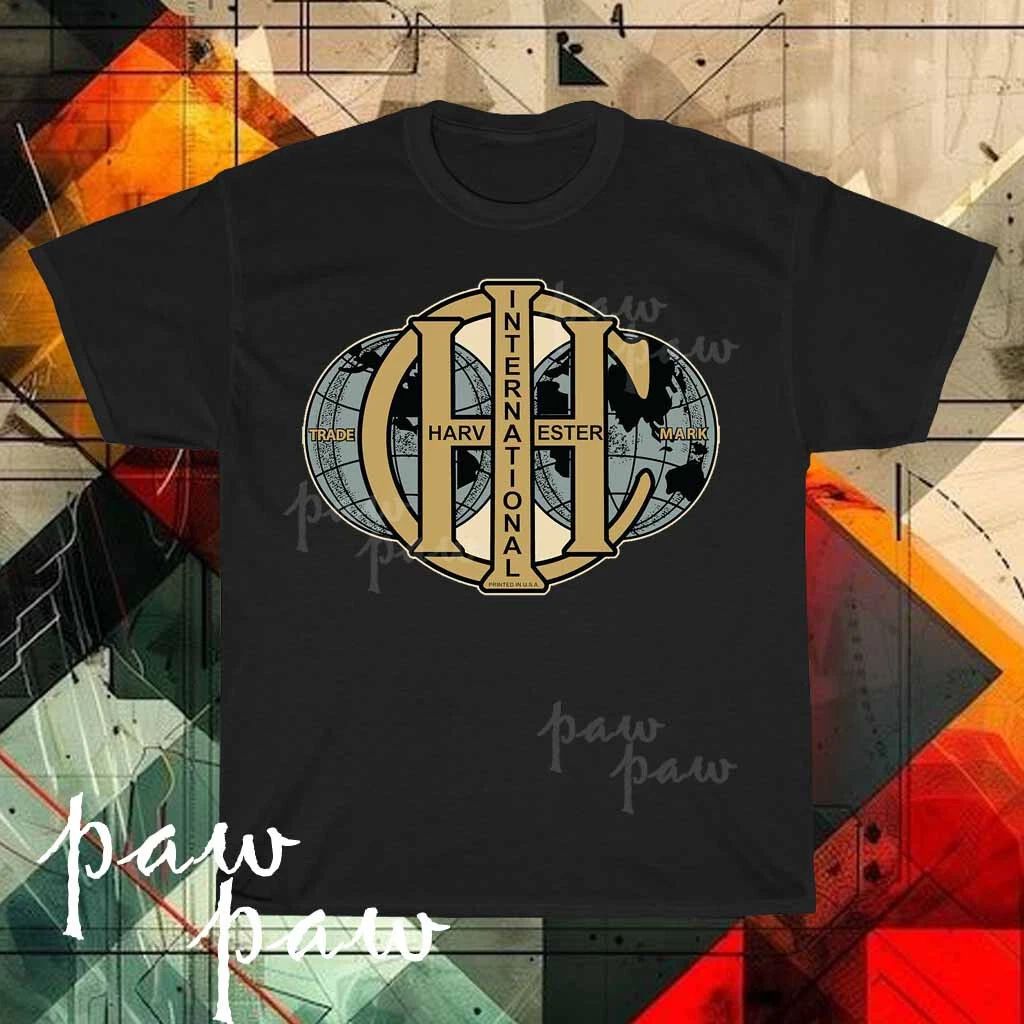 New IH International Harvester Logo Men's T-shirt funny size S to 5XL