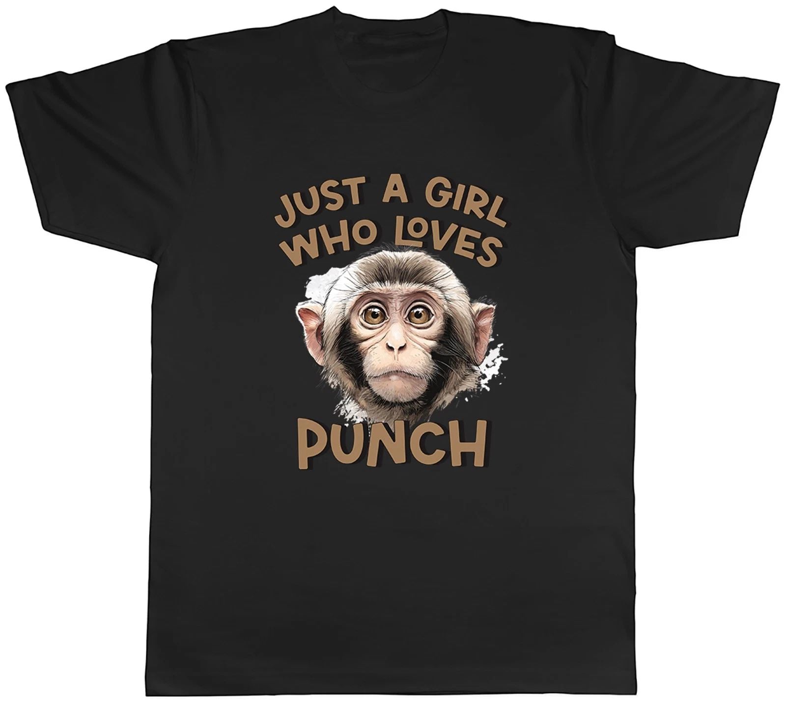 Just a Girl Who Loves Punch the Monkey Mens T-Shirt Tee Gift Top