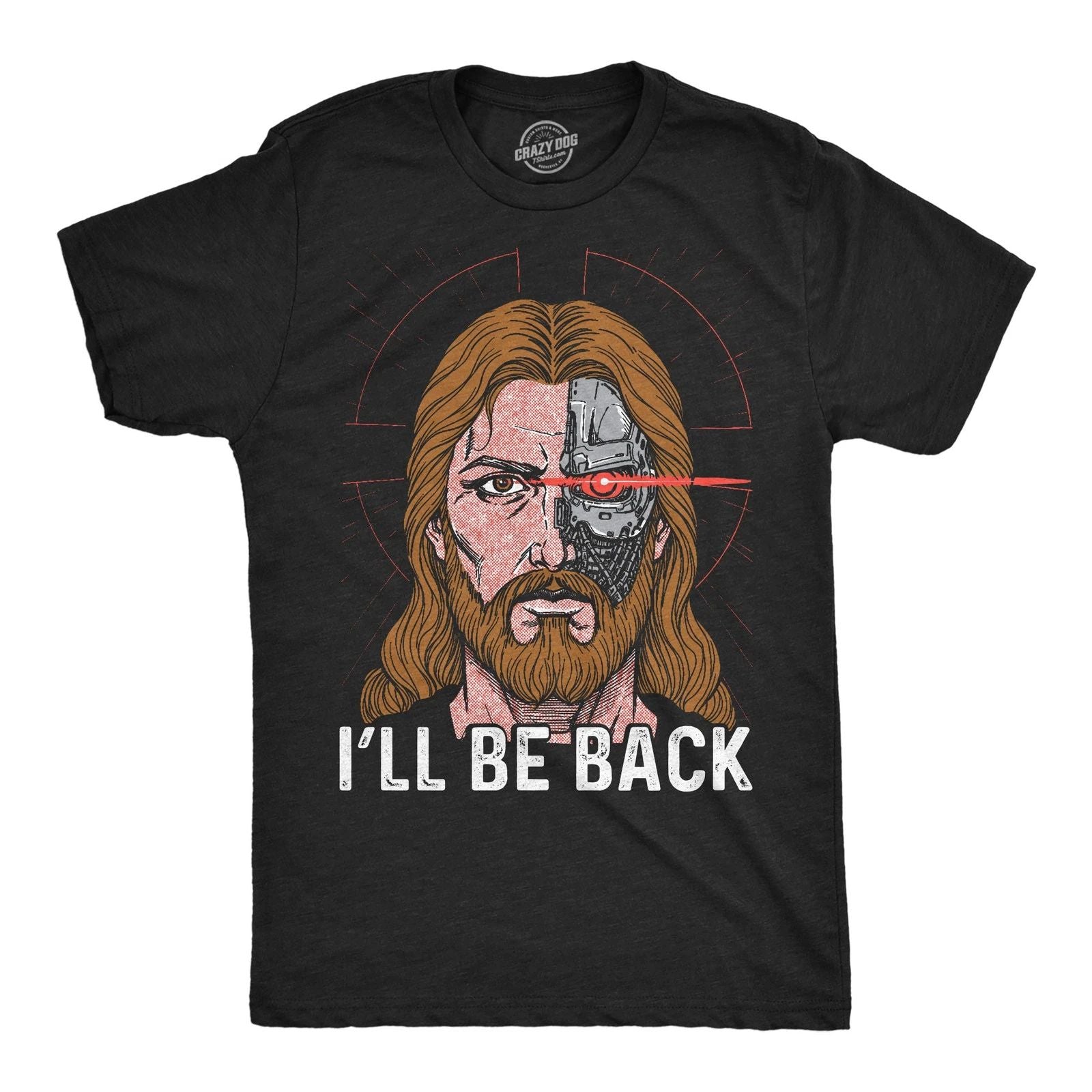 Mens Funny T Shirts Ill Be Back Jesus Sarcastic Relgious Graphic Novelty Tee For