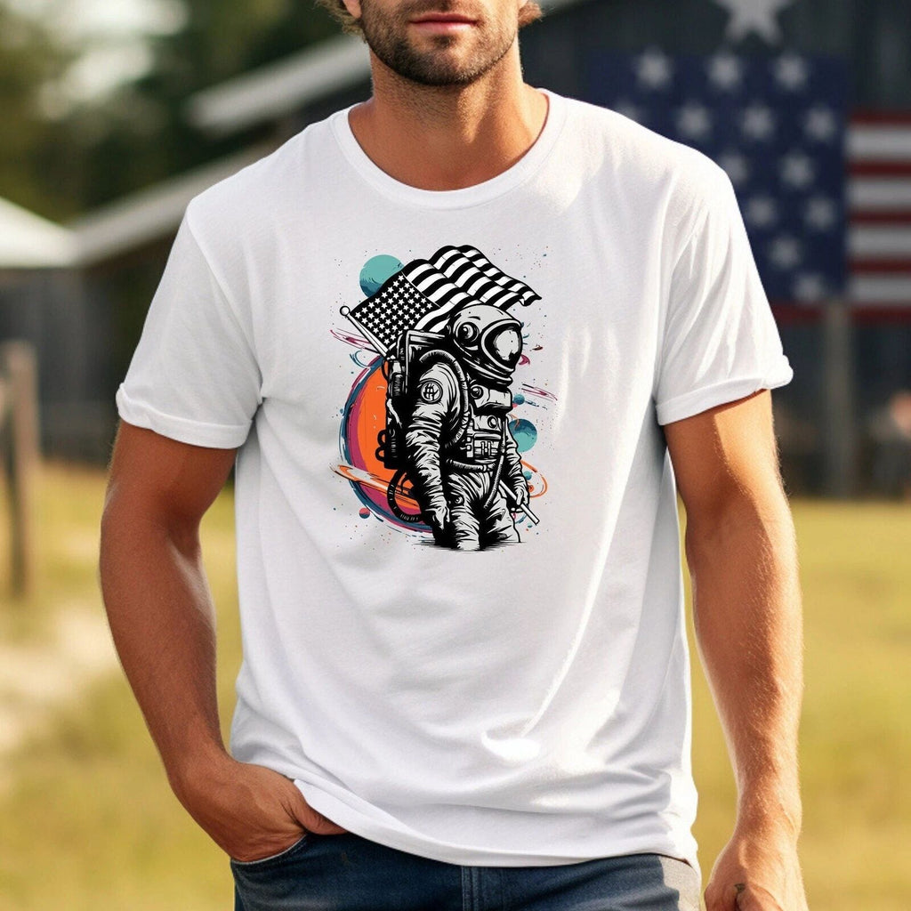 Cosmic Valor Space Tshirt, Space Lover Tee, Patriotic Tshirt, Gift for Space Ent