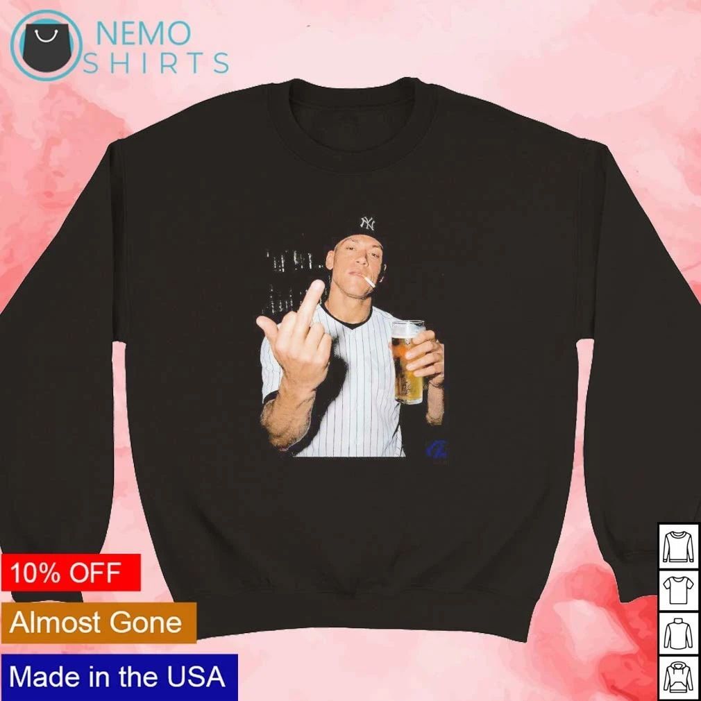 Aaron Judge Smoking Drinking Beer and Middle Finger shirt