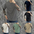 Comfortable Men's O Neck T Shirt Simple Solid Color Undershirt for Summer