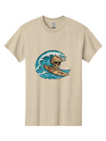 Skull-Surfboard Mens Graphic Tee, 100% Cotton, Casual Summer Wear