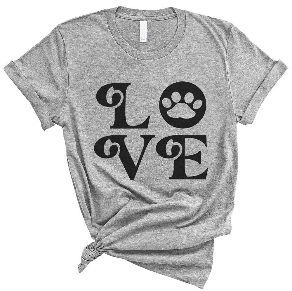 LOVE - pet dog cat lover Funny Soft Unisex Men Women Tee Shirt