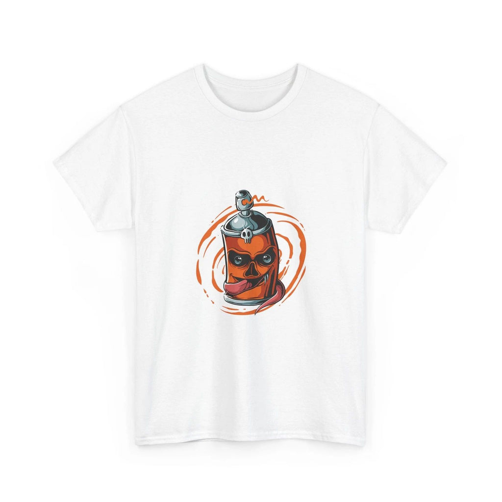 Spray Can Skull T-Shirt | Street Art Skull Tee, Cool Orange Spray Can, Fashion