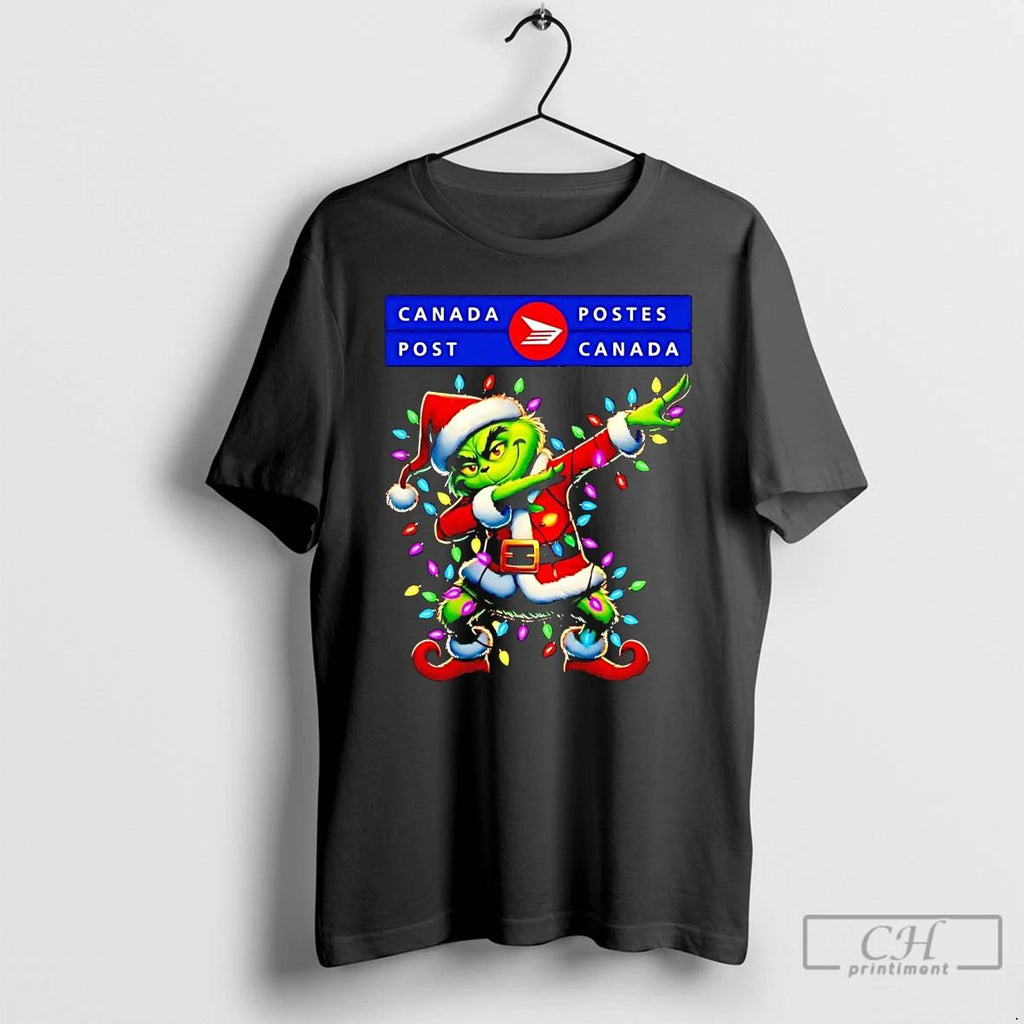 Classic Santa Grinch Dabbing Canada Post Christmas Light T Shirts
