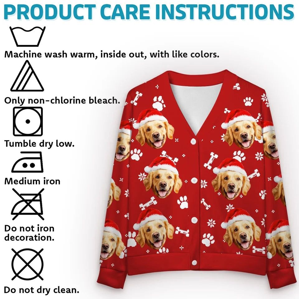 Custom Photo Christmas Cuddles From My Furry Bundle - Dog & Cat Personalized Custom Ugly Christmas Cardigan - Christmas Gift For Dog Lovers