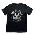 True Religion Jeans T-Shirt Logo Tee Crew V-Neck Buddha Horseshoe Graphic Defect