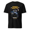 Space Skeptic Artemis II T-Shirt April Fools Day Moon Landing Film Set Humor Tee