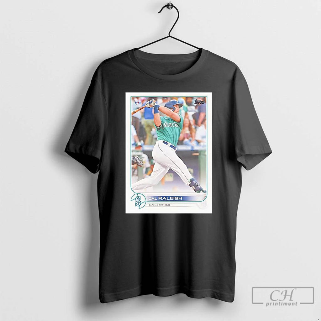 Classic Cal Raleigh Trading Card Player Seattle Mariners T Shirts