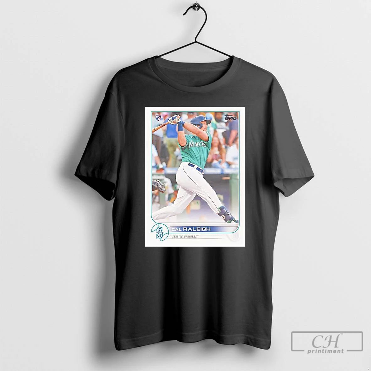 Classic Cal Raleigh Trading Card Player Seattle Mariners T Shirts