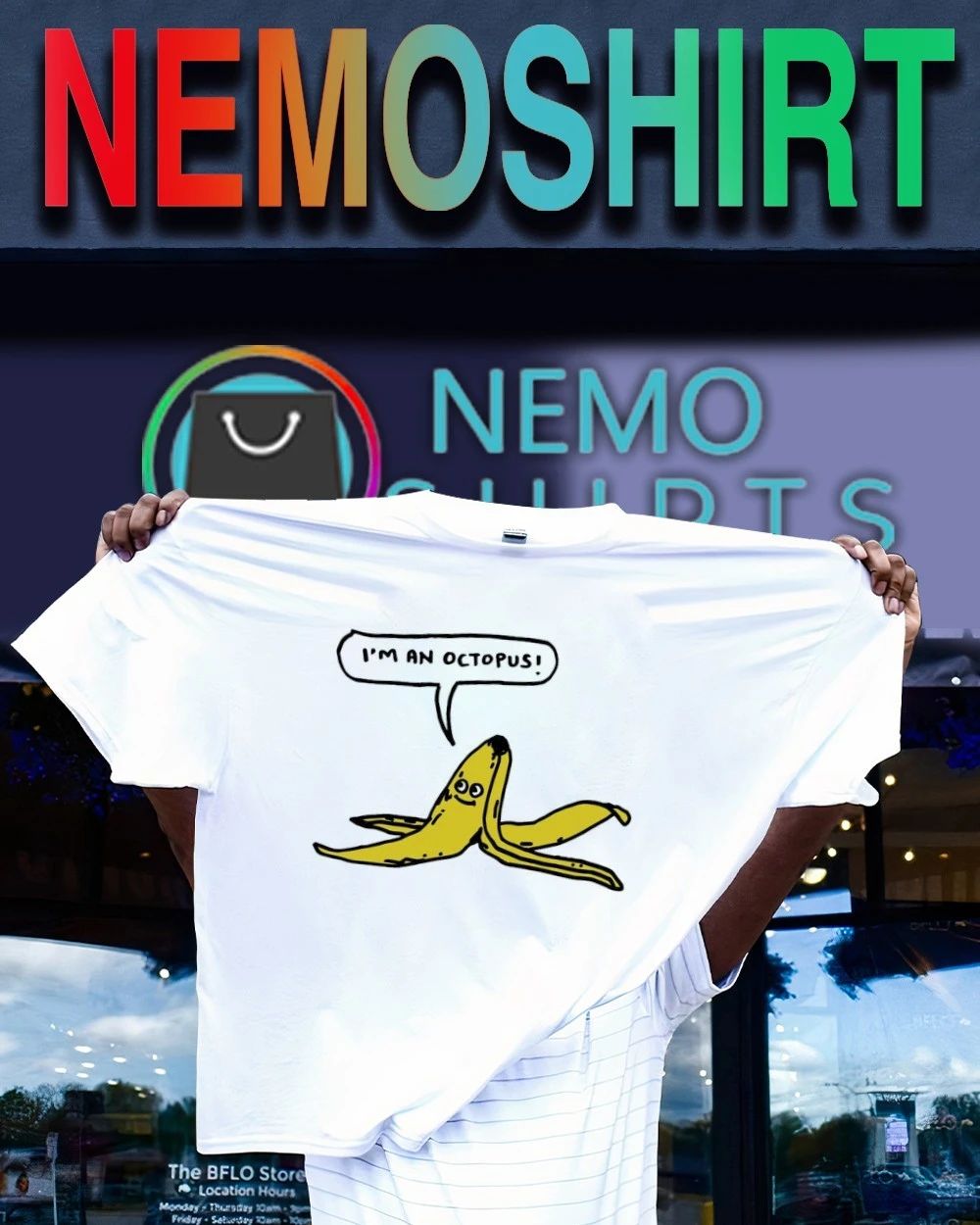Banana I’m an Octopus fruit humor shirt