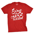 Mens Sweet and Twisted T Shirt Cute Funny Candycane Christmas Tee for Guys