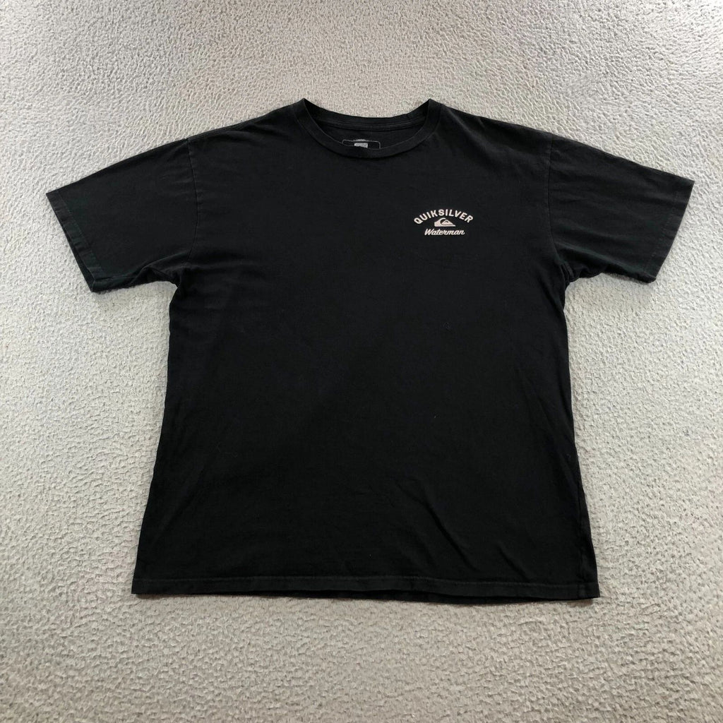 quicksilver waterman t shirt mens S black beach surf