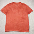 Lucky Brand Venice Burnout Men's Size L Red Short Sleeve V Neck T Shirt Light
